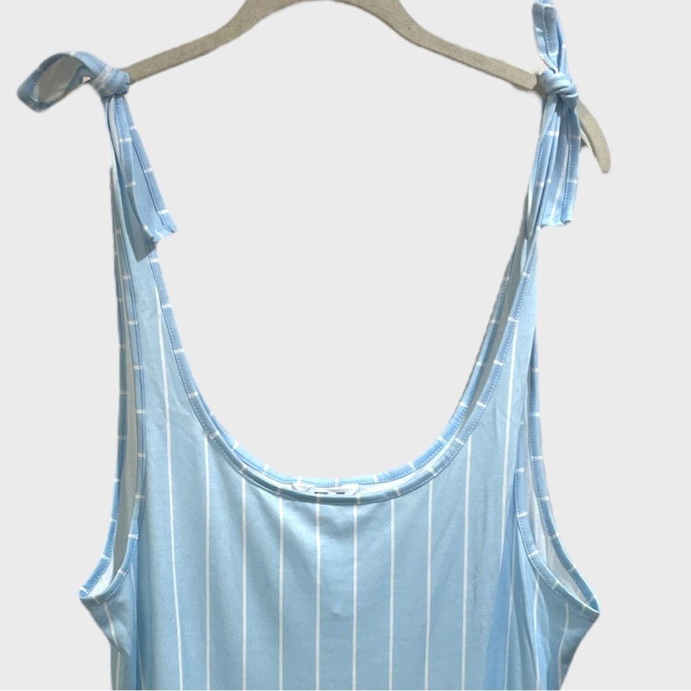 Maternity Blue Stripe Tie Shoulder Size Large - Picture 4 of 9